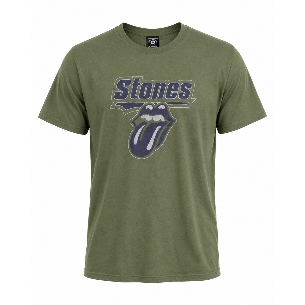 Vintage 90s Anthill Trading Rolling‎ Stones Graphic T-Shirt Olive Green Rockware